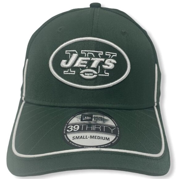 New York Jets New Era Black Team Classic 39Thirty Flex Fit Hat Green M/L New - Picture 1 of 9